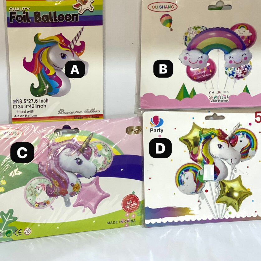 Unicorn foil balloons