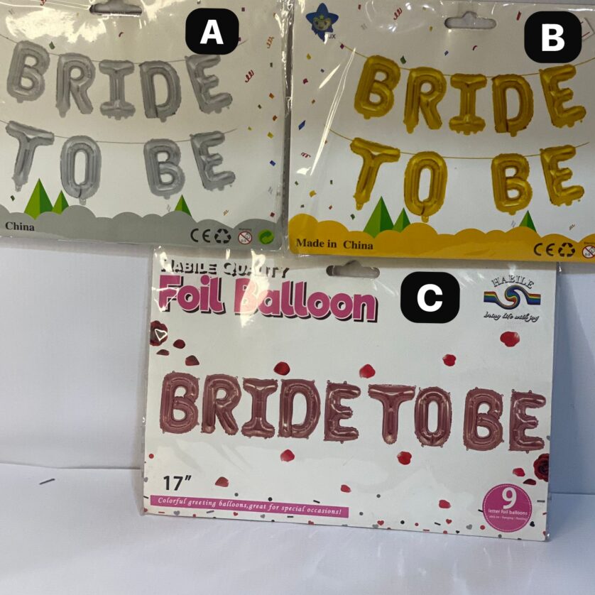 Bride to be foil balloons