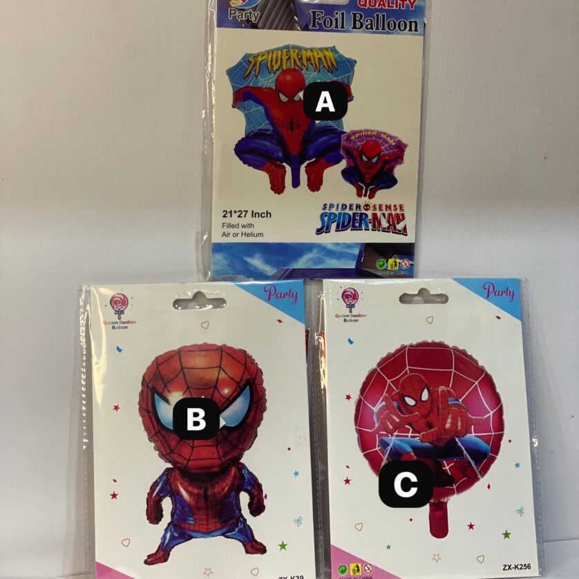 Spider man foil balloons