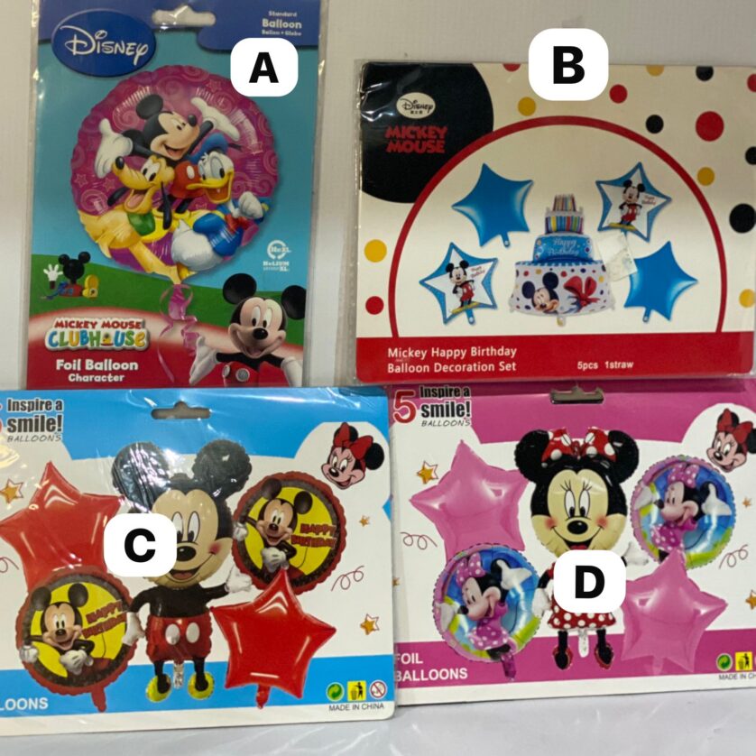 Miki & mini mouse foil balloons