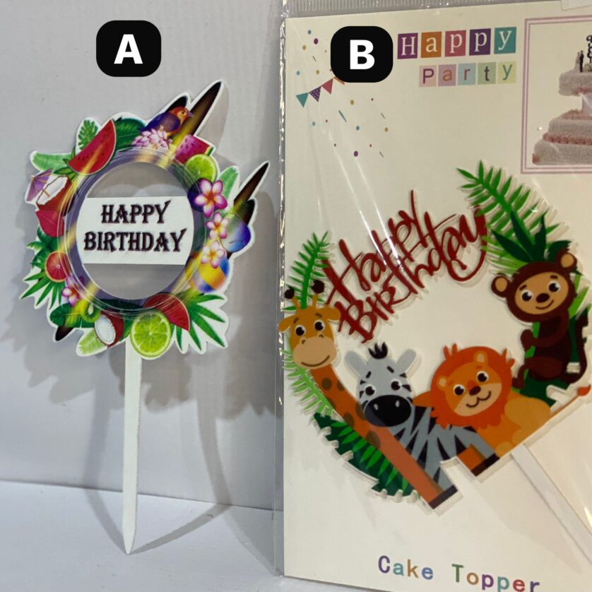 Plexy happy birthday cake topper (for cake decoration)