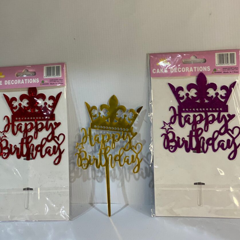 Plexy happy birthday cake topper (for cake decoration)